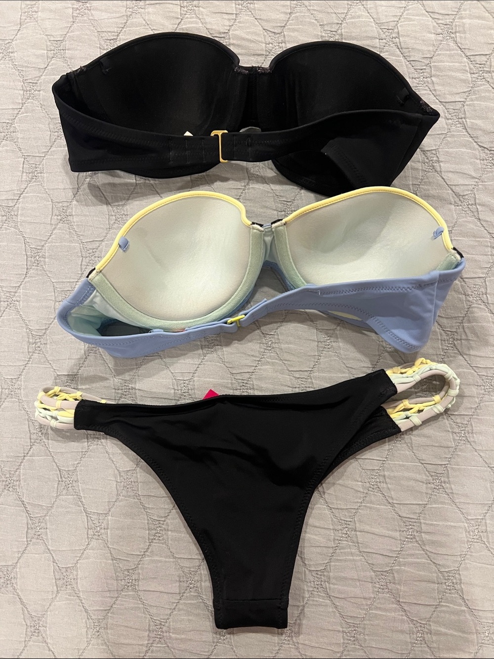 Pink by Victoria Secrets matching2 strapless bikini top Size Small bikini bottom - Picture 2 of 2